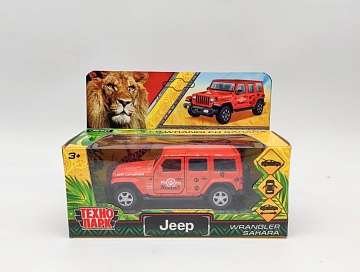 Машина металл JEEP WRANGLER SAHARA САФАРИ 12 см, двери, багаж, инерц 340973
