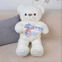 Мягкая игрушка Мишка с сердечком белый 135см DL313508305W