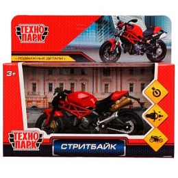 Модель металл СТРИТБАЙК 11см, руль поворач, подвеска, подножка 335871