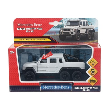 Модель металл свет-звук MERCEDES-BENZ g63 amg6х6 дв, инер., багаж. 14см 400925