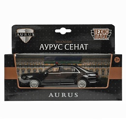 Машина металл свет-звук АУРУС СЕНАТ 13,5 см см, двери, инерц, черный 384384