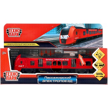Модель металл свет-звук РЖД ЭЛЕКТРОПОЕЗД 17 см, двери, инерц, красн 306655
